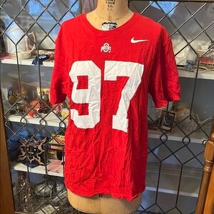 Nike Men’s Red Short Sleeve #97 Graphic Tee with White Logos